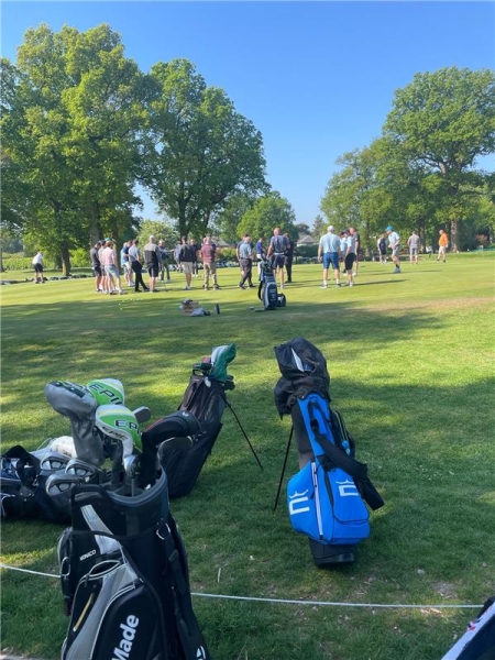 People at a golf course.