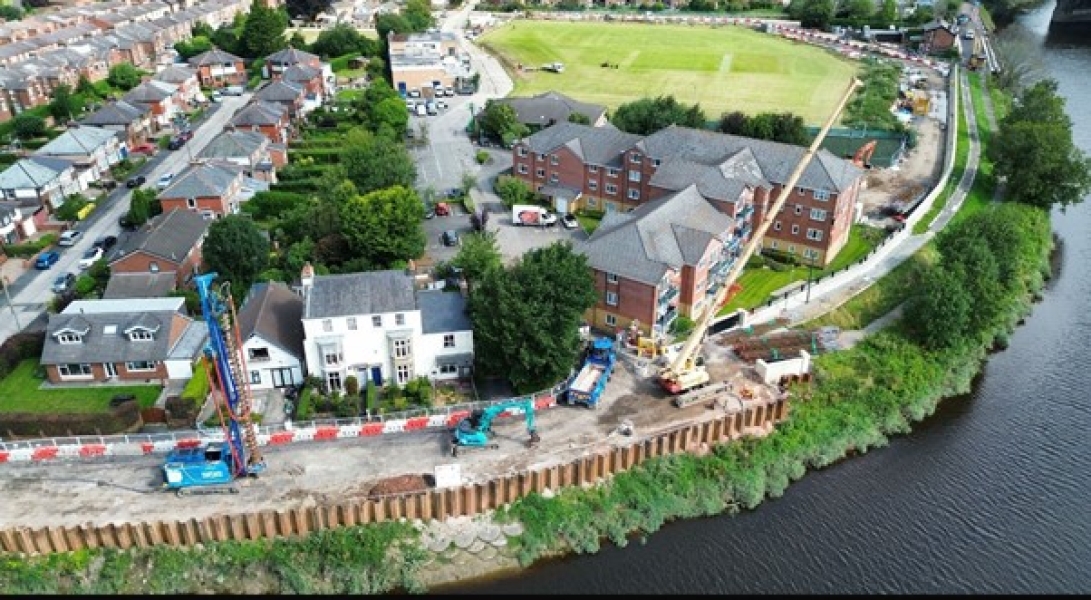 Piling rig on site at preston.