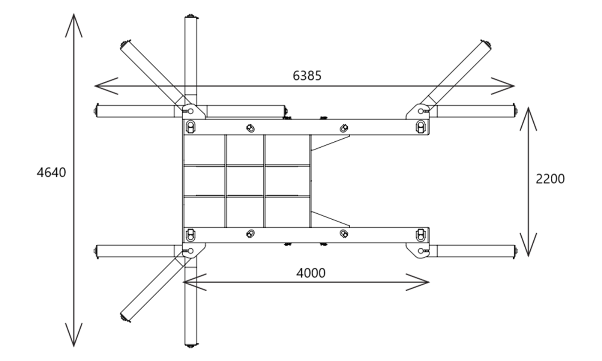 Reaction stand specifications drawing.